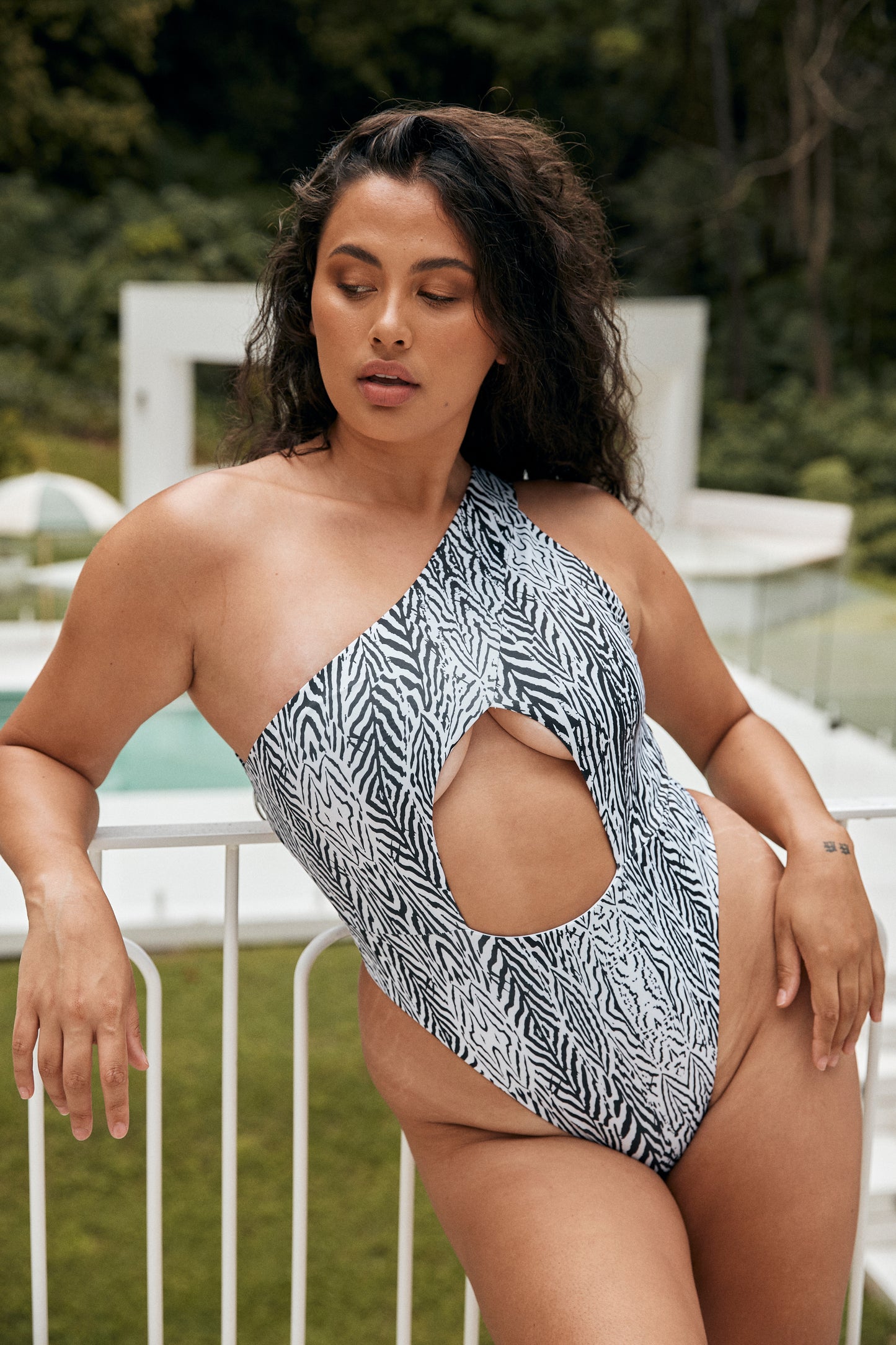 zebra print one piece swimsuit | onetwenty swim