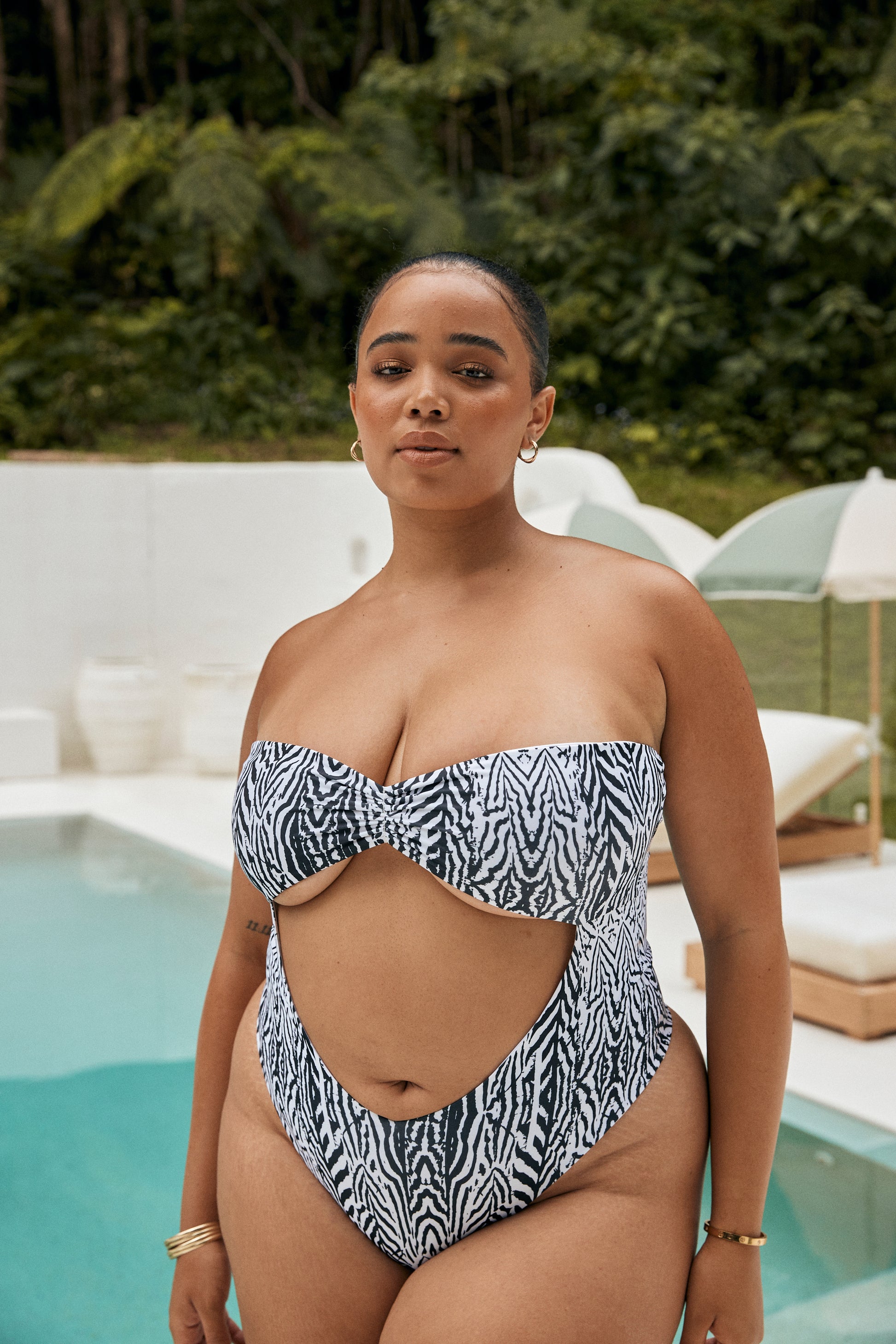 zebra print one piece swimsuit | onetwenty swim